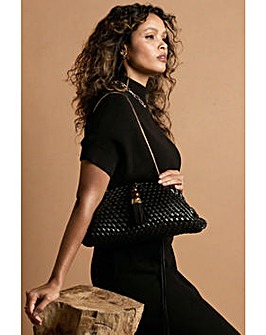 Luella Grey Indigo Oversized Black Clutch