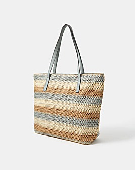 Accessorize Stripe Raffia Shoulder Bag