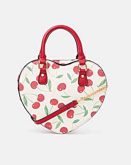 Accessorize Cherry Print Heart Crossbody