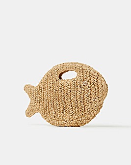 Accessorize Fish Raffia Clutch Bag