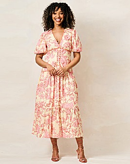 HOPE & IVY HALIMA MIDAXI DRESS
