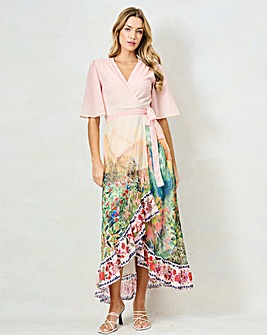 HOPE & IVY MOROCCO MAXI WRAP DRESS
