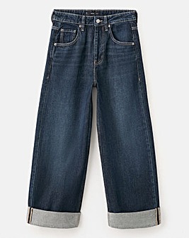Mango Wide Leg Turned Up Hem Jean