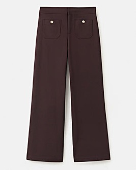 Mango Wide Leg Trouser With Button Detail