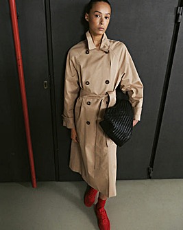 Mango Long Double Breasted Trench Coat