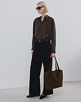 Mango Mid Rise Wide Leg Jean