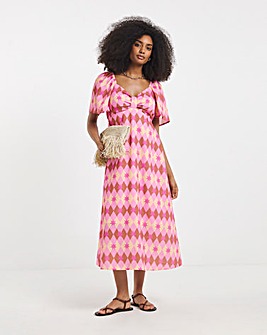 Twisted Wunder Linen Midaxi Dress