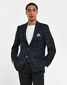 Tonal Tartan Check Suit Jacket