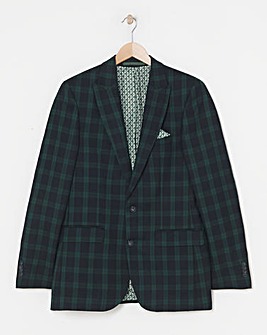 Tonal Tartan Check Suit Jacket