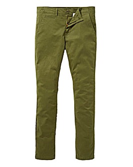 Jacamo Khaki Stretch Skinny Chino 33in
