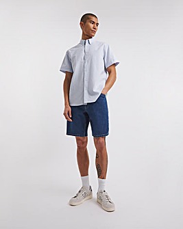 Short Sleeve Stripe Oxford Shirt