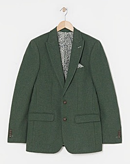 Green Wool Blend Suit Jacket
