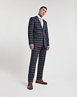 Textured Window Pane Check Suit Trouser