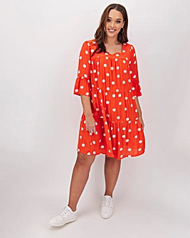 Crinkle Tiered Smock Dress