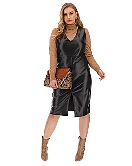 leather pinny dress