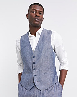 Navy Cotton Linen Waistcoat