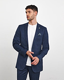 Jonny Navy Check Suit Jacket