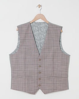 Jordan Burgundy Check Suit Waistcoat