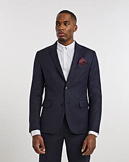 Navy Textured Suit Jacket