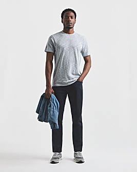 Navy Straight Stretch Gabardine Jeans