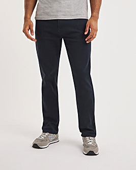 Navy Straight Stretch Gaberdine Jeans