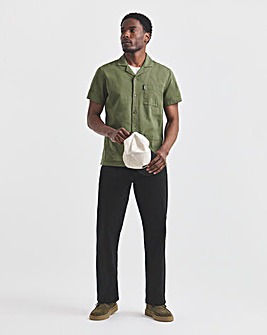 Black Loose Fit Stretch Gabardine Jeans