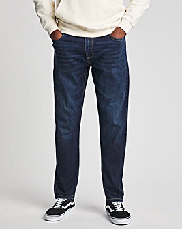 Indigo Wash Tapered Fit Stretch Jeans