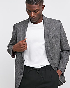 Charcoal Prince of Wales Check Relaxed Suit Jacket