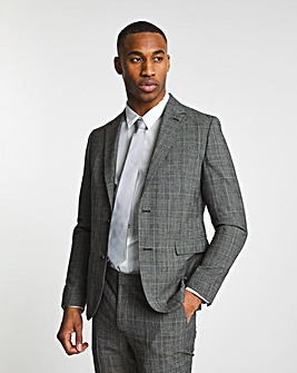 Charcoal Prince of Wales Check Relaxed Suit Jacket