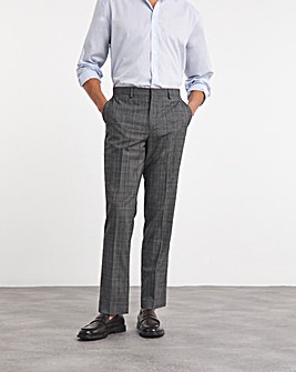 Charcoal Prince of Wales Check Relaxed Suit Trouser