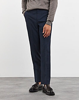 Navy Textured Relaxed Suit Trouser