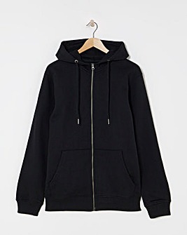 Full Zip Hoodie Long- Black