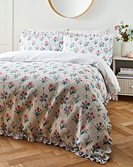 Julipa Izzy Floral Pinsonic Ruffle Duvet Cover Set