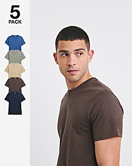 5 Pack Multi Crew T-Shirts Long