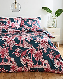 Juniper Silky Satin Jungle Duvet Cover Set