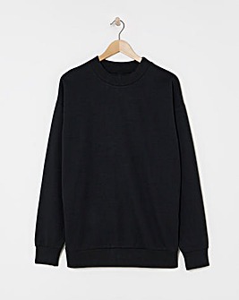 Interlock High Neck Sweatshirt- Black