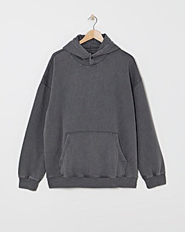 Acid Wash Oversized Hoodie- Charcoal