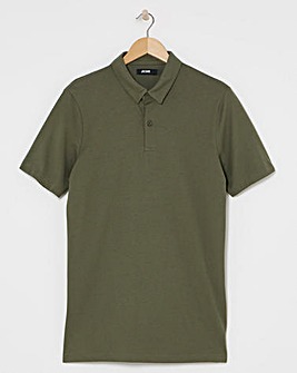 Jersey Polo Long Length- Khaki