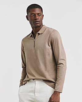 Jersey Zip Neck Polo