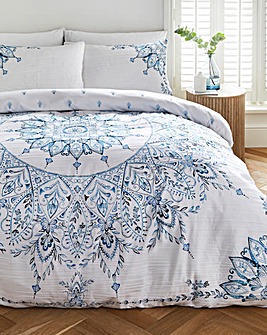 Paisley Print Crinkle Duvet Cover Set