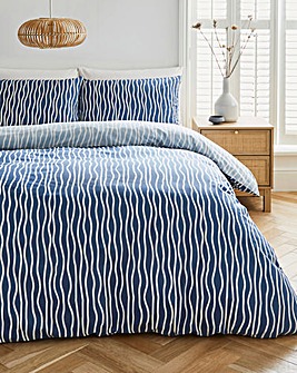 Hallie Stripe Blue Duvet Cover Set