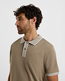Folio Smart Supima Polo Long Length-Stone