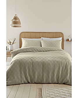 Catherine Lansfield Waffle Chequerboard Duvet Set