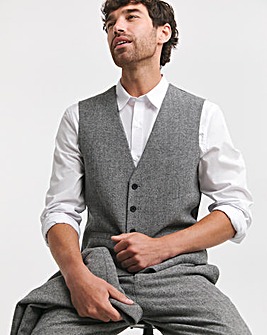 Herringbone Tweed Reg Fit Waistcoat