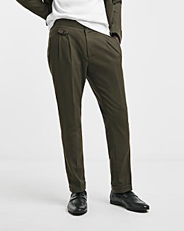 Tailored Flannel Pleat Front Trouser