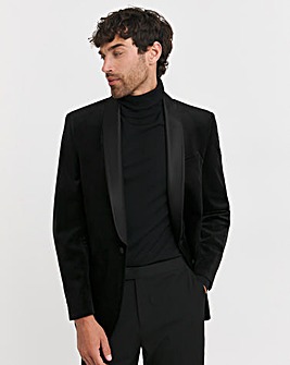 Velvet Satin Lapel Blazer Regular