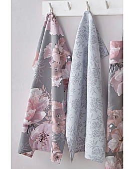 Catherine Lansfield Dramatic Floral Tea Towel