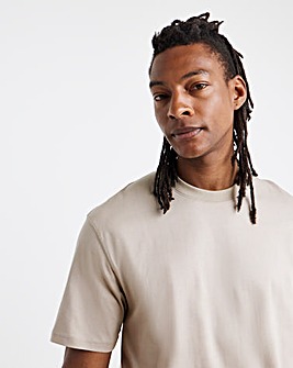 Relaxed Fit Supima Crew Neck T-Shirt- Stone