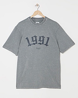 Relaxed Fit Acid Wash Graphic T-Shirt