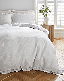 Crinkle Ruffled Edge Duvet Cover Set